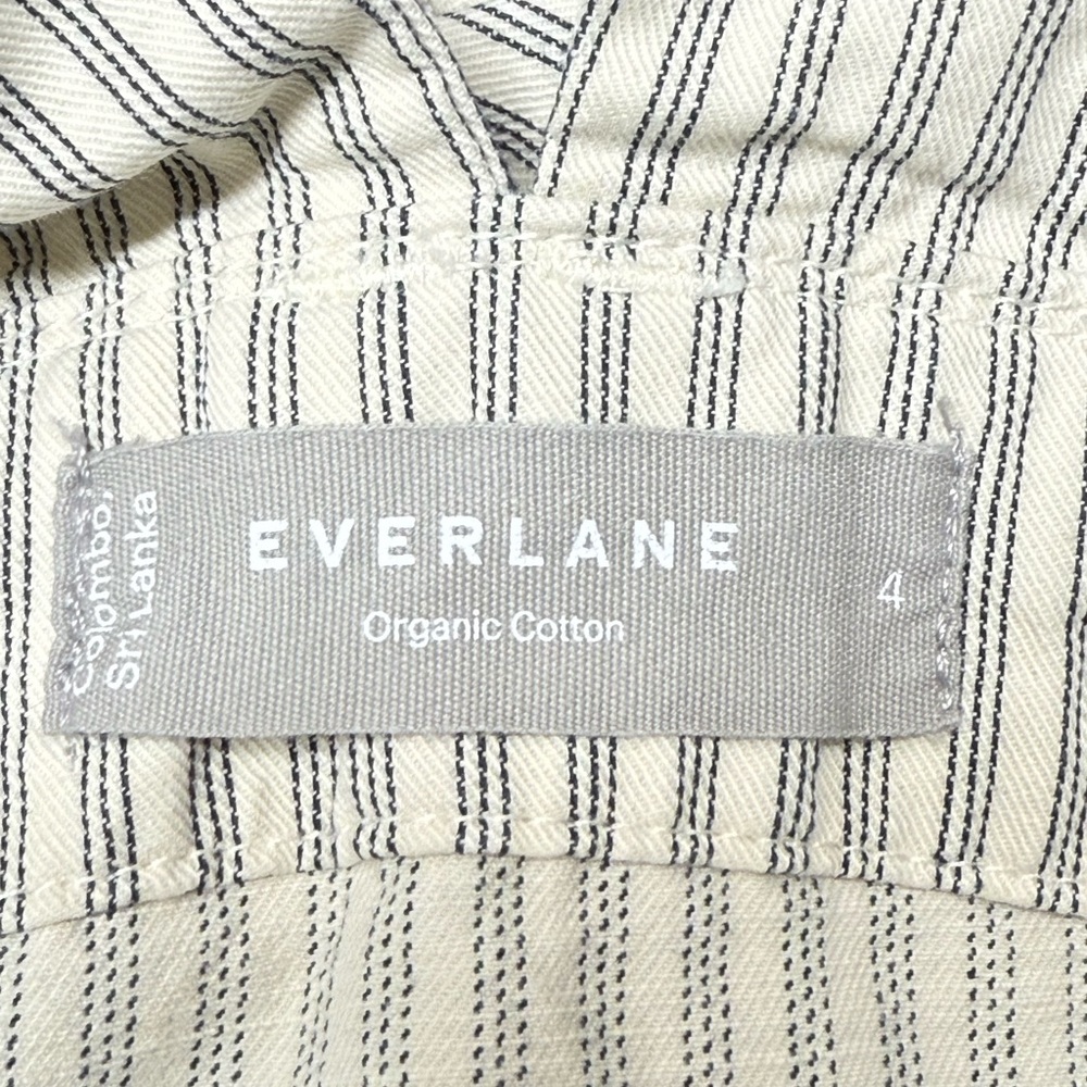 Everlane size 4 Women’s Blue White Striped Organic Cotton Linen Blend Jumpsuit - Picture 10 of 11